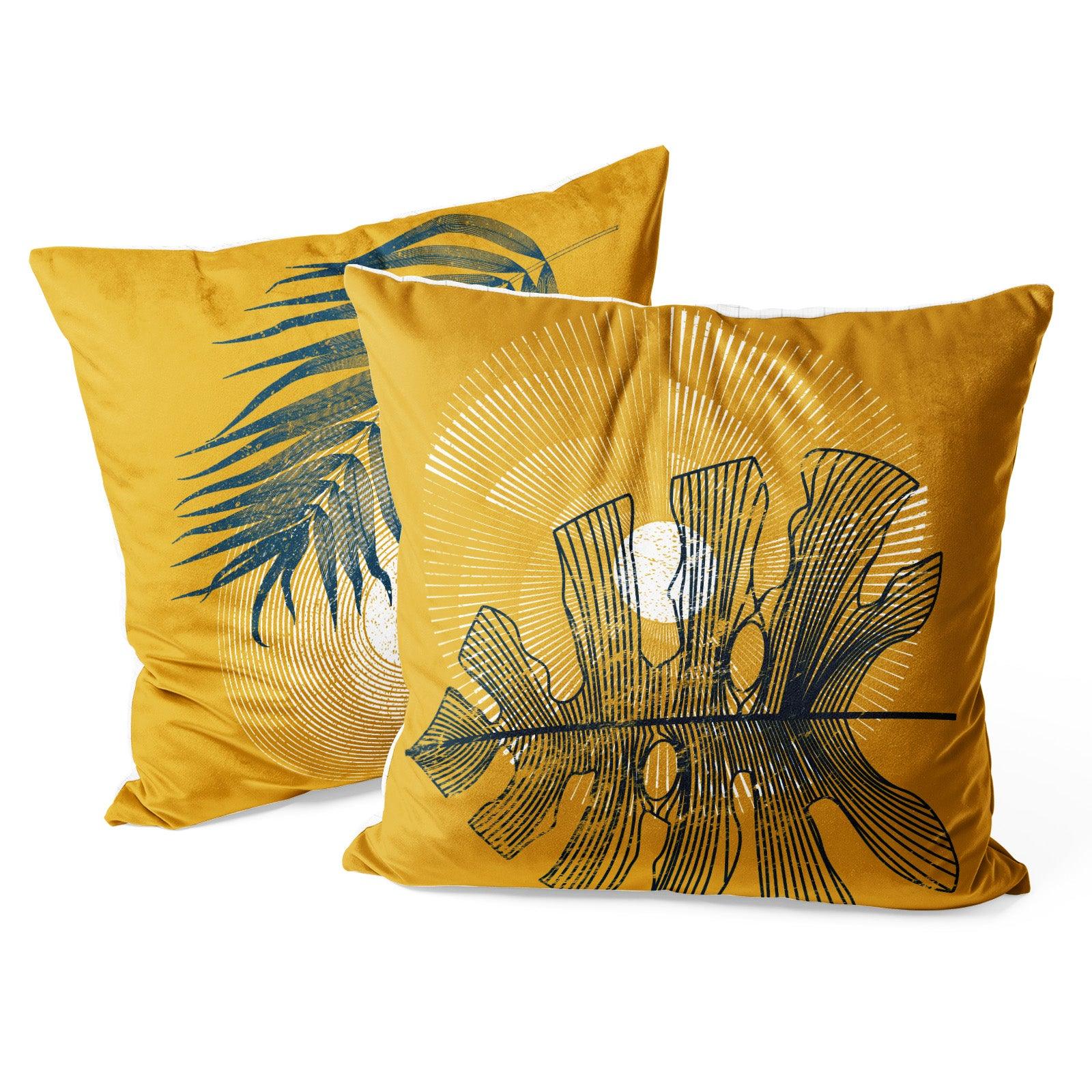 Boho Throw Pillow Covers Pack of 2 18x18 Inch (Rising Sun