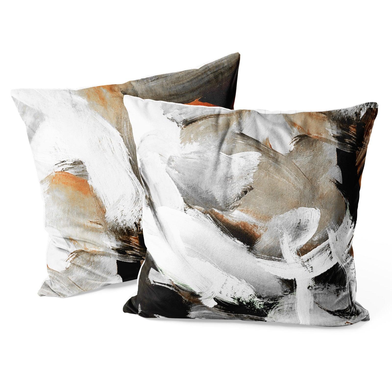 Marble Abstract Throw Pillow Covers Pack of 2 18x18 Inch (Earth Tones) –  Berkin Arts