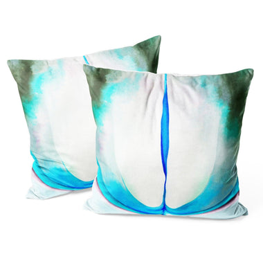 Art Abstract Throw Pillow Covers Pack of 2 18x18 Inch (Blue Line by Georgia O'Keeffe) - Berkin Arts