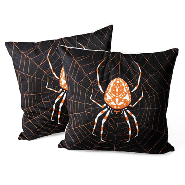 Art Animal Throw Pillow Covers Pack of 2 18x18 Inch (Spider in A Web by Julie de Graag) - Berkin Arts