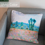 Art Landscape Throw Pillow Covers Pack of 2 18x18 Inch (Poppy Field by Claude Monet) - Berkin Arts