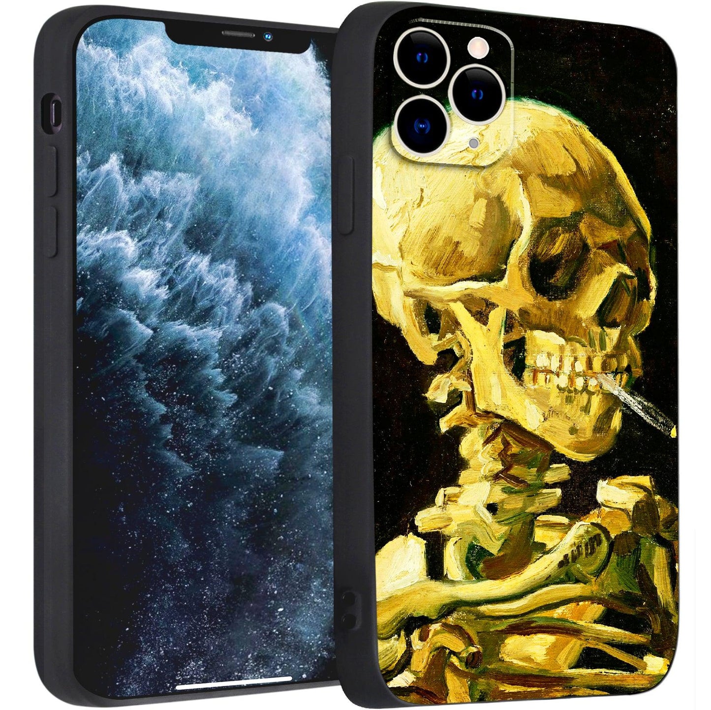 iPhone 11 Pro Cute Silicone Case(Head of a Skeleton with a Burning Cigarette by Vincent Van Gogh) - Berkin Arts