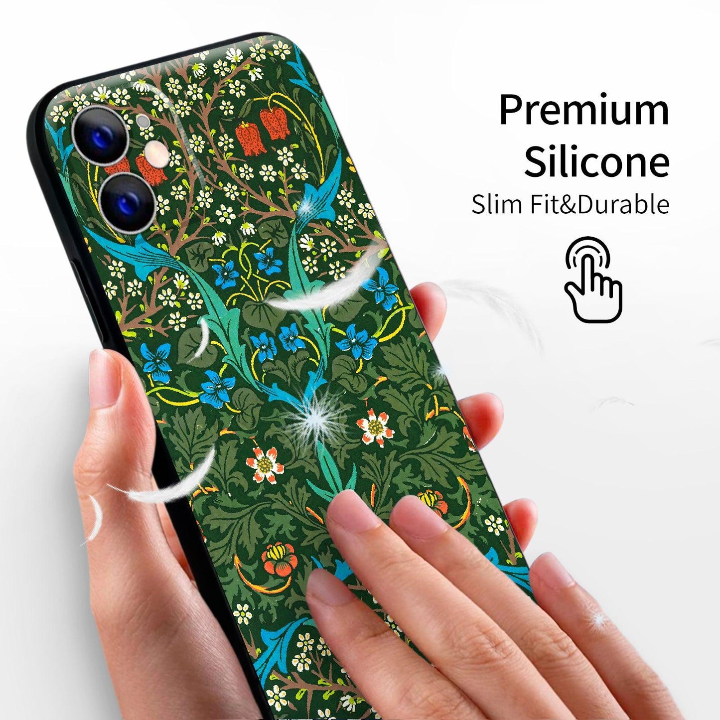 iPhone 12 Mini Silicone Case(Blackthorn by William Morris) - Berkin Arts