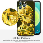 iPhone 12 Pro Silicone Case(Head of a Skeleton with a Burning Cigarette by Vincent Van Gogh) - Berkin Arts