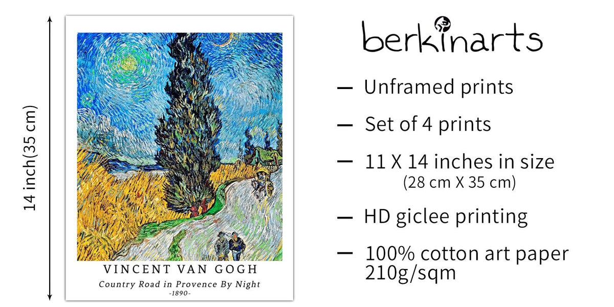 Vincent van Gogh Autumn Landscape 12x16 Framed Art - Canvas Giclee Print  with Majestic Gold Frame